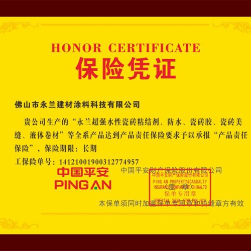 中國平安保險(xiǎn)憑證